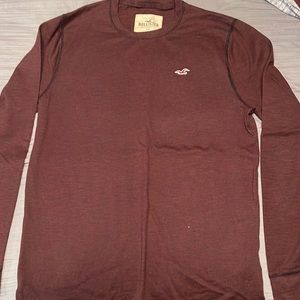 Hollister heather maroon long sleeve tee shirt